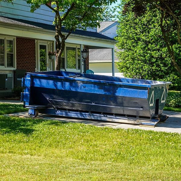 residential dumpsters can be placed on a driveway or yard, but safety measures should be taken to avoid damage to the property